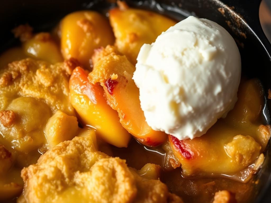 Peach cobbler — two pans